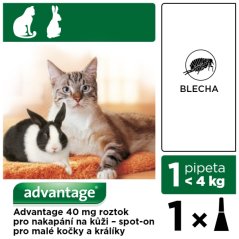 Advantage pro malé kočky a králíky 40mg 1x0,4ml