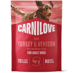 Carnilove Dog Pouch Paté Turkey & Venison with Strawberry Leaves 300 g