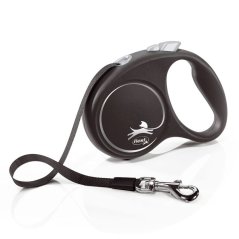 Vodítko FLEXI Black Design M pásek 5m/25kg stříbrná NEW