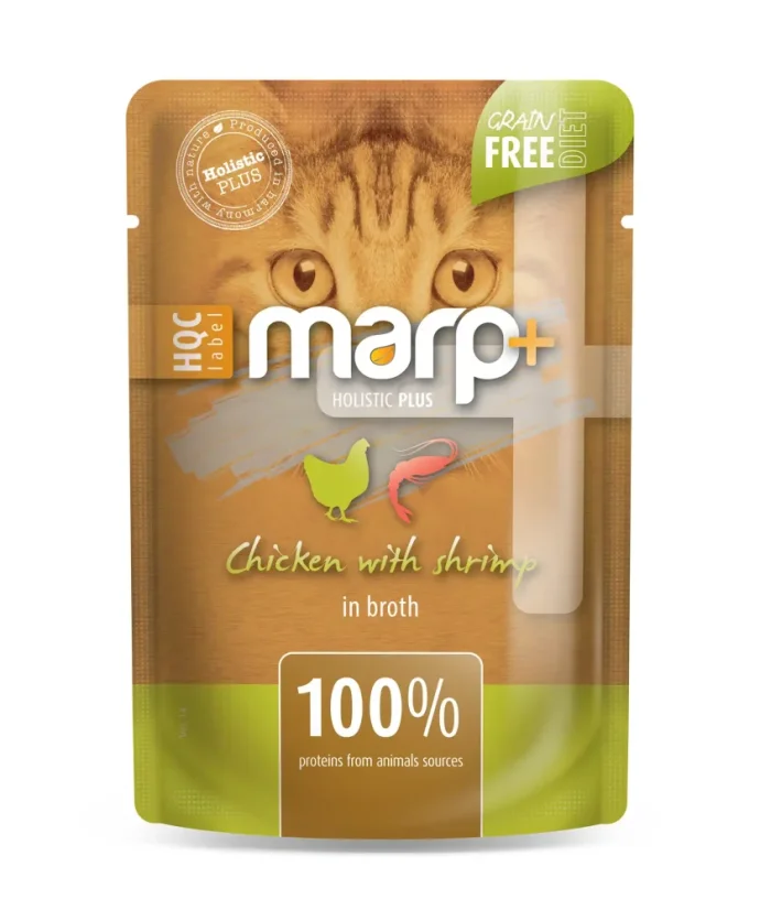 Marp Holistic Plus kapsička pro kočky - Kuře s krevetami ve vývaru 55g Marp Holistic Plus kapsička pro kočky - Kuře s krevetami ve vývaru 55g