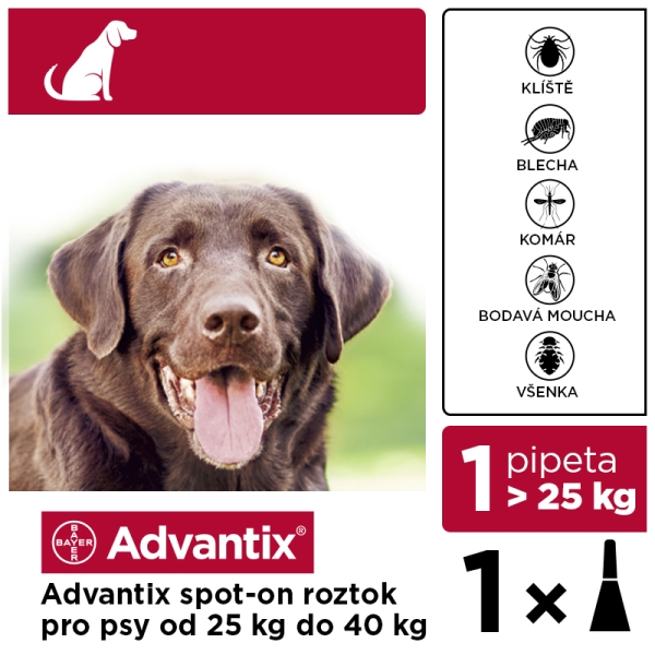 Advantix spot-on 1x4 ml pro psy 25-40 kg