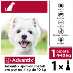 Advantix spot-on 1x1 ml pro psy 4-10 kg