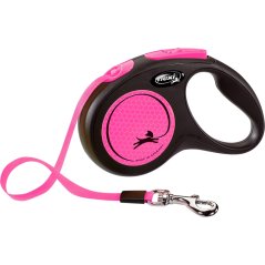 Vodítko FLEXI Neon M pásek 5m/25kg růžová