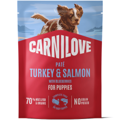 Carnilove Dog Pouch Paté Salmon & Blueber Puppies 300g