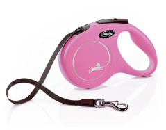 Vodítko FLEXI Classic NEW M pásek 5m/25kg růžová